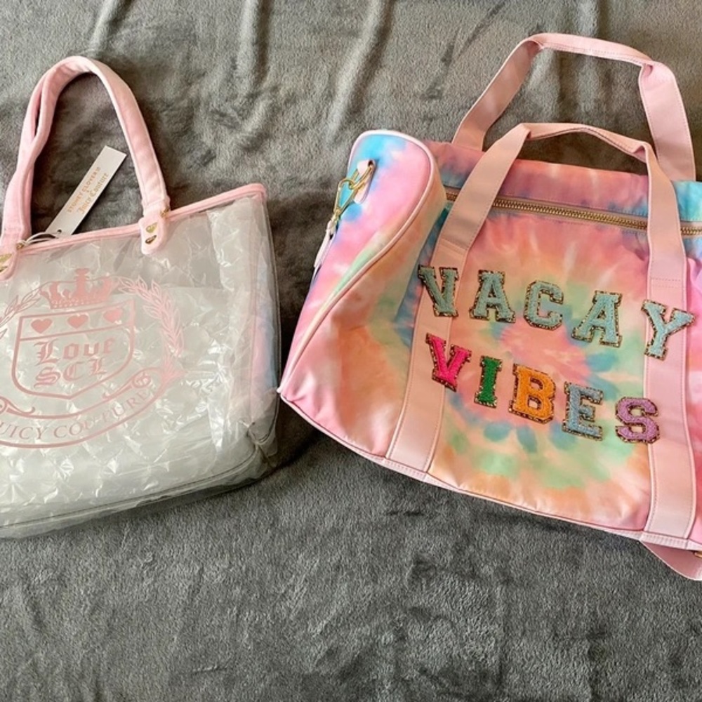 Stoney Clover Lane Pink and Multicolor Tote Set